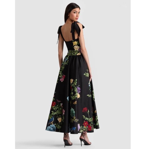 Alice + Olivia Oriana Drop-Waist Midi-Dress Size 4 S/XS NEW - Picture 8 of 15